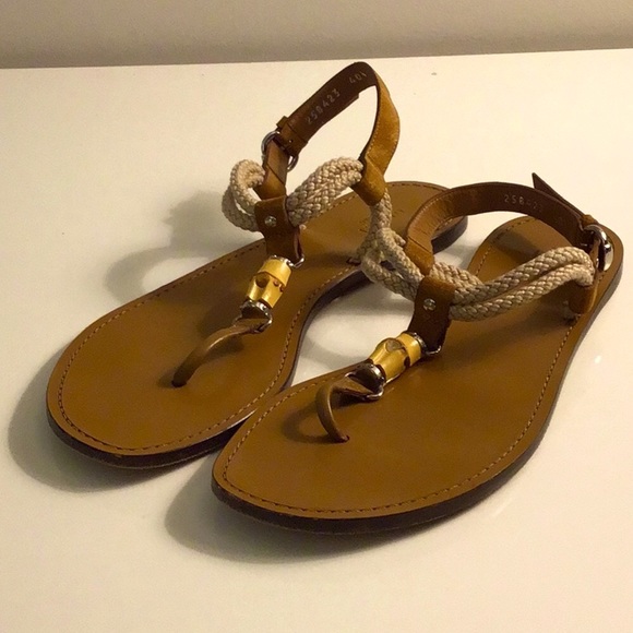 Gucci Authentic Size 40.5 EU (10.5 US) Leather and Rope Strap Sandals - Picture 4 of 10